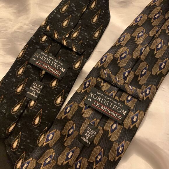 Nordstrom J Z Richard silk patterned ties lot of 2 Vintage - Picture 3 of 8